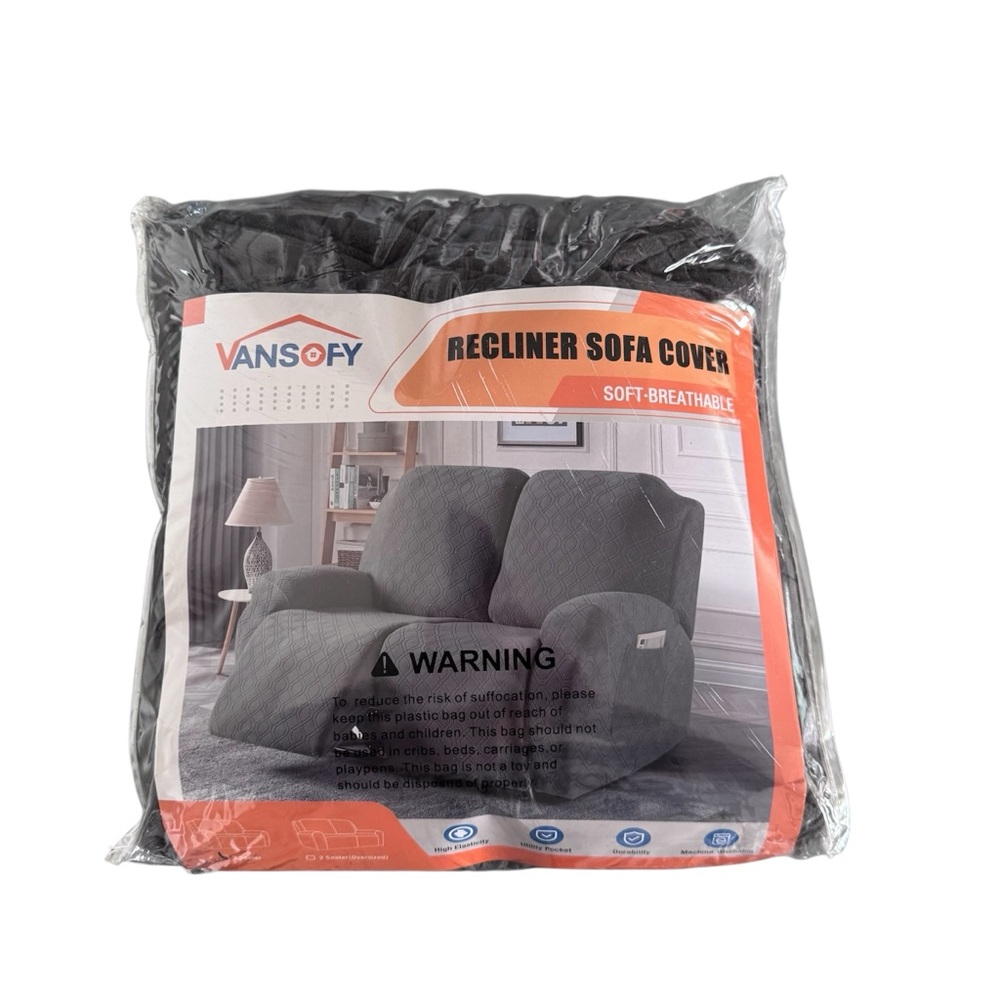 VANSOFY NEW Recliner Cover, 2-Pieces Stretch Reclining Couch Cover with Pockets